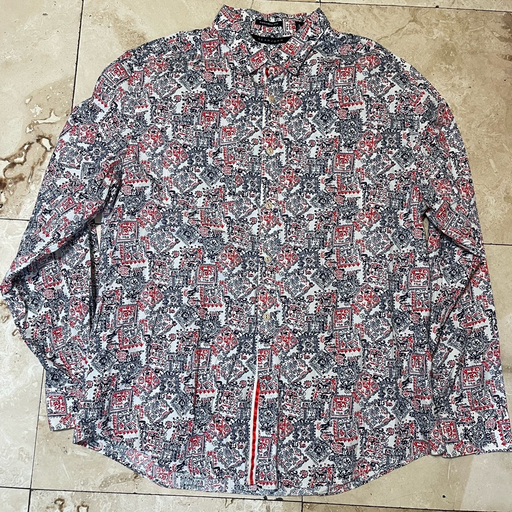 Sean John Red and Black Graphic Shirt
